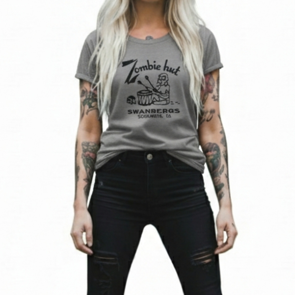 Vintage Style Zombie Hut Swanbergs Sacramento Tee